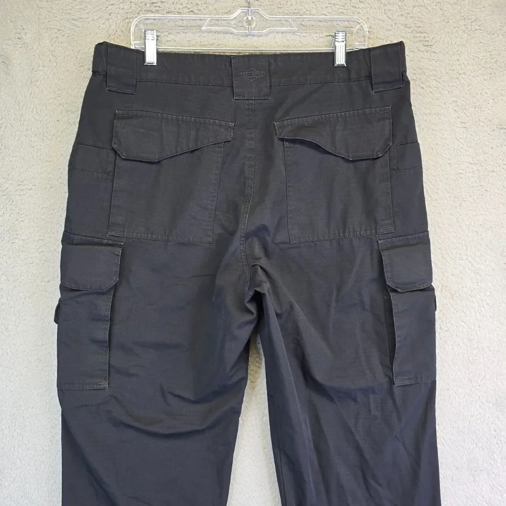 True Spec Pants Mens 36x30‎ Black Cargo Ripstop Fabric Rugged Hiking Trekking